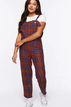 Plaid Straight-Leg Jumpsuit