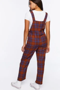 Plaid Straight-Leg Jumpsuit
