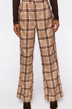 Plaid Straight-Leg Pants