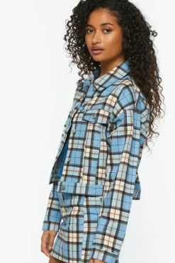 Plaid Trucker Jacket & Mini Skirt Set