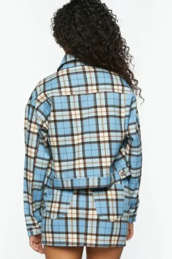 Plaid Trucker Jacket & Mini Skirt Set