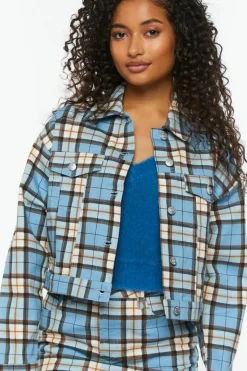 Plaid Trucker Jacket & Mini Skirt Set