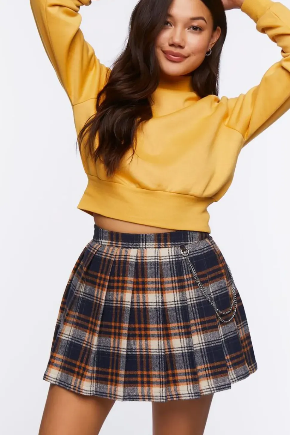 Plaid Wallet Chain Mini Skirt
