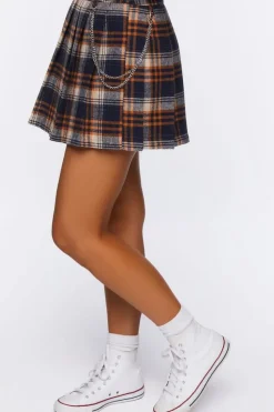 Plaid Wallet Chain Mini Skirt