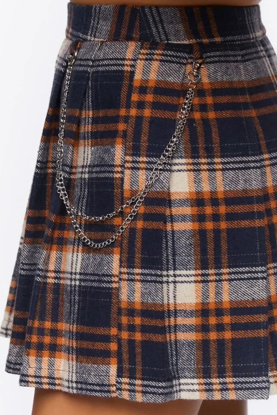 Plaid Wallet Chain Mini Skirt