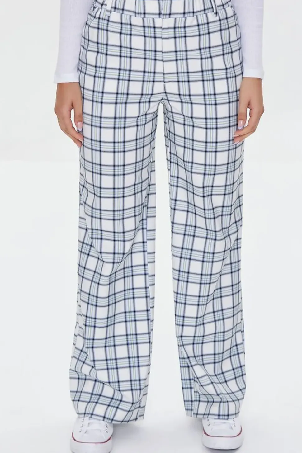 Plaid Wide-Leg Pants