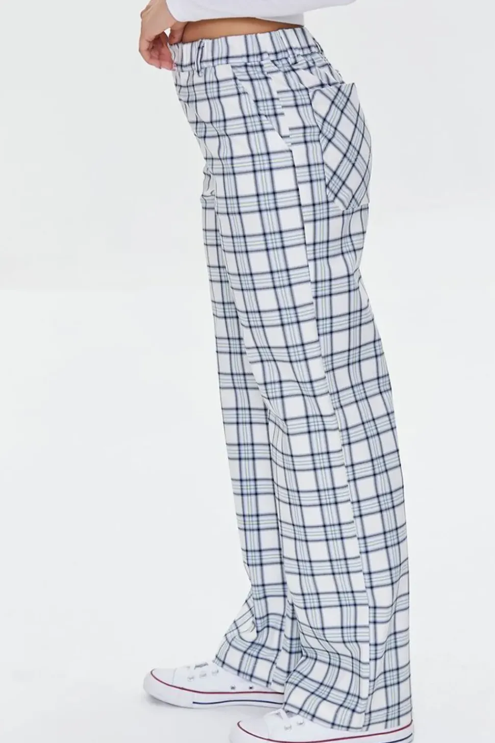 Plaid Wide-Leg Pants