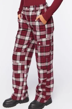 Plaid Wide-Leg Pants
