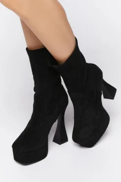Platform Block Heel Booties