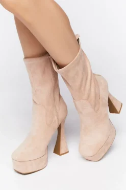 Platform Block Heel Booties