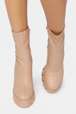 Platform Lug-Sole Ankle Boots