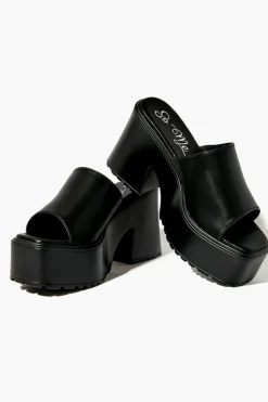 Platform Open-Toe Block Heels