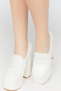 Platform Penny Loafer Pumps