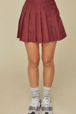 Pleated A-Line Mini Skirt