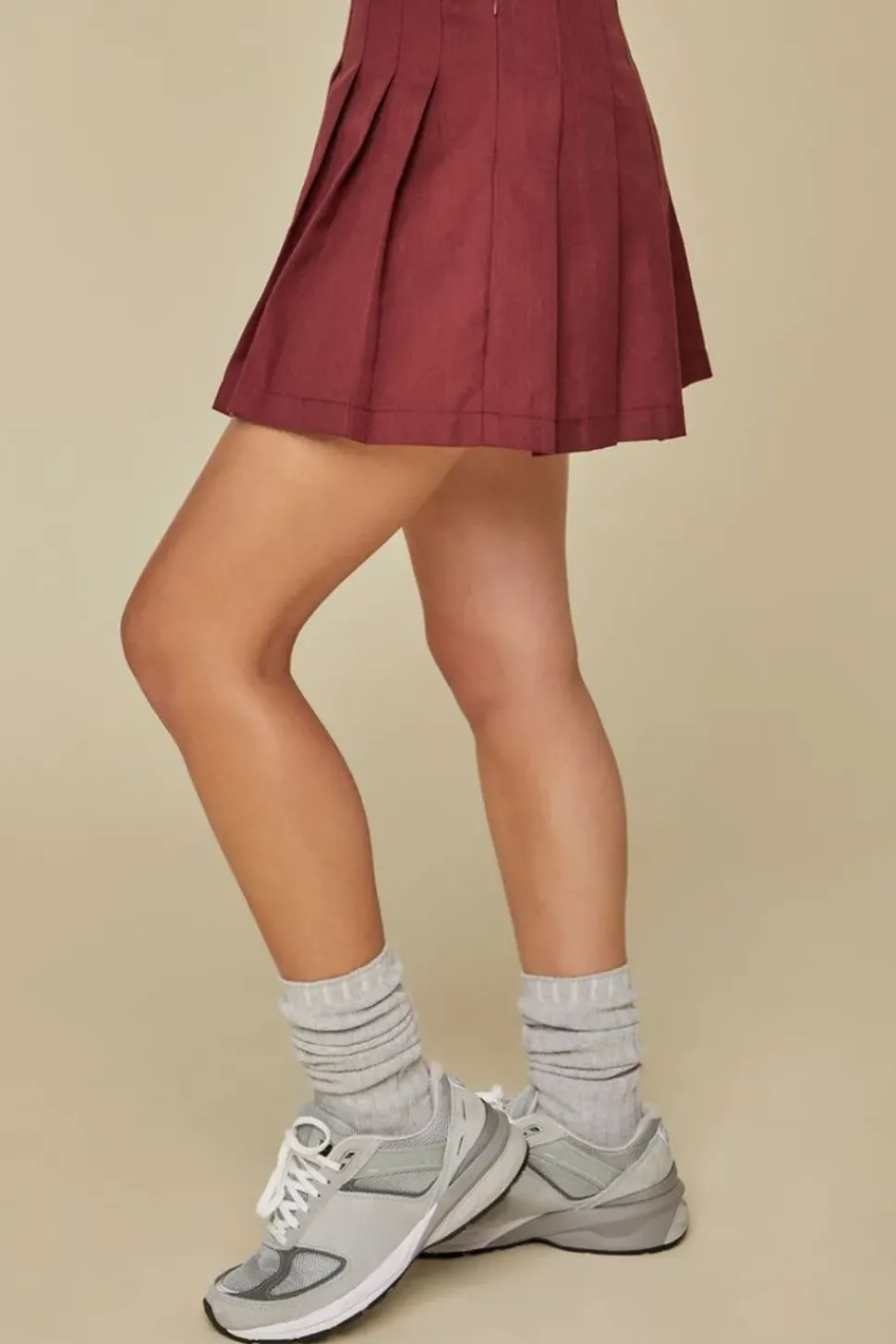 Pleated A-Line Mini Skirt