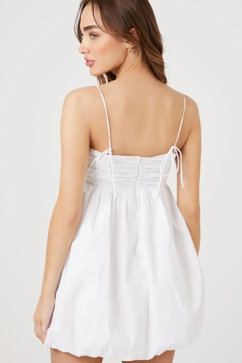 Pleated Bubble-Hem Mini Dress