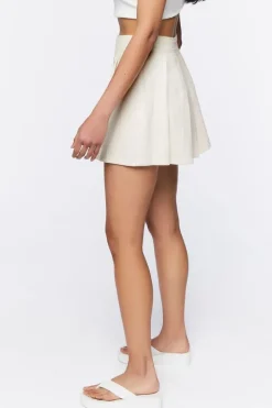 Pleated Corduroy Mini Skirt