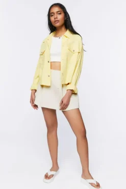 Pleated Corduroy Mini Skirt