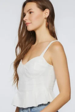 Pleated Cropped Peplum Top