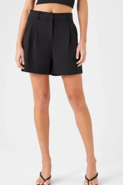 Pleated High-Rise Shorts