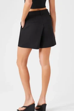 Pleated High-Rise Shorts