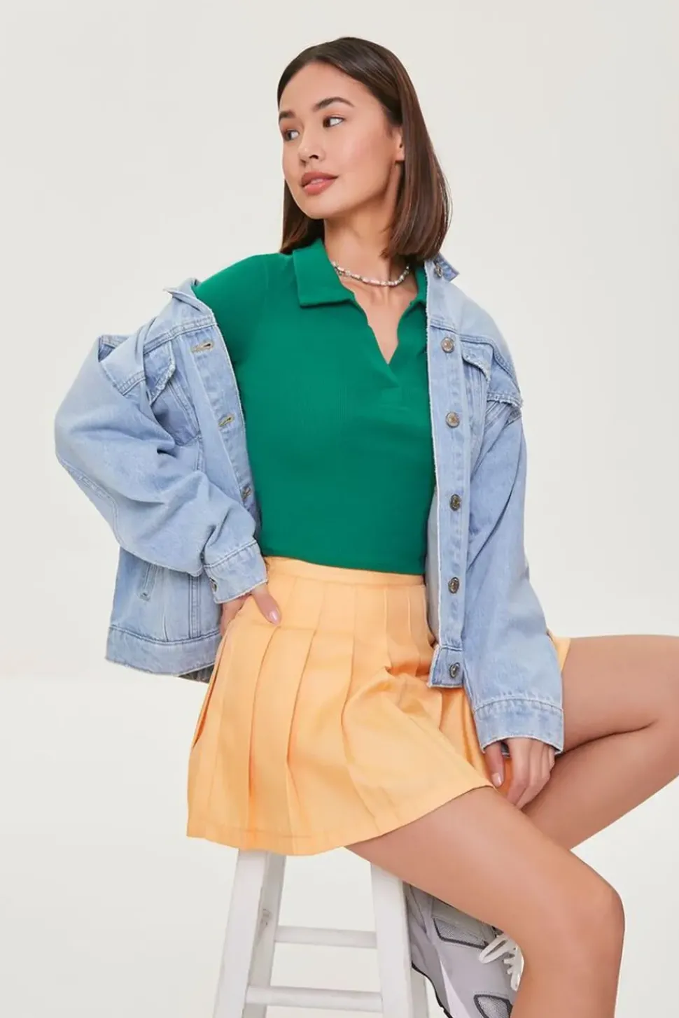 Pleated Mini Skirt