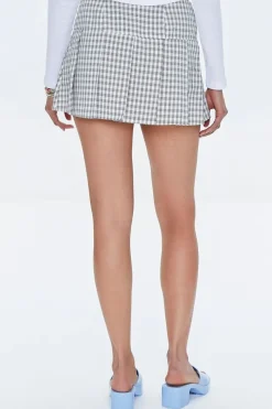 Pleated Plaid Mini Skirt