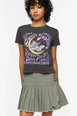 Pleated Raw-Hem Mini Skirt
