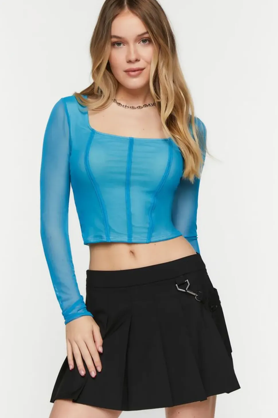 Pleated Utility Mini Skirt