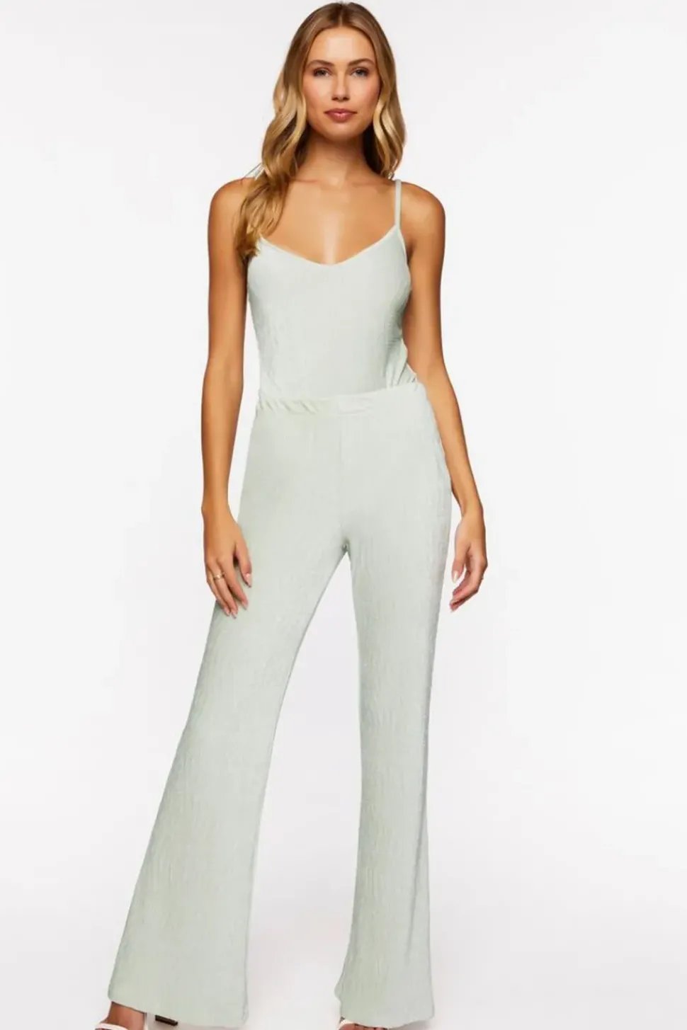 Pleated Velvet Cami Bodysuit