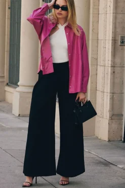 Pleated Wide-Leg Pants