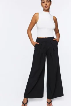 Pleated Wide-Leg Pants