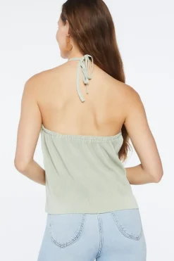 Plisse Halter Top