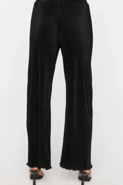 Plisse Lettuce-Edge Wide-Leg Pants