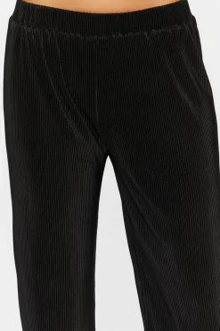 Plisse Lettuce-Edge Wide-Leg Pants