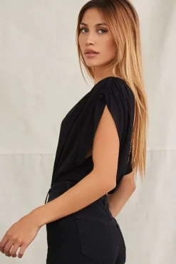Plunge-Back Chain Bodysuit