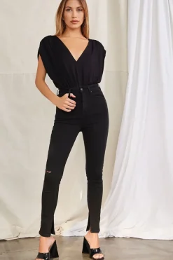 Plunge-Back Chain Bodysuit