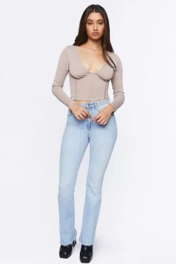 Plunging Bustier Crop Top