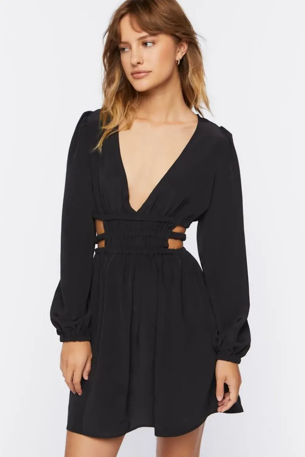Plunging Caged Mini Dress
