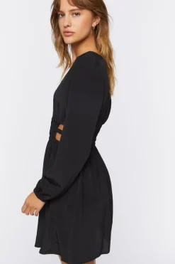 Plunging Caged Mini Dress