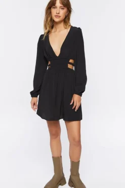 Plunging Caged Mini Dress