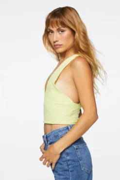 Plunging Crisscross Crop Top