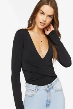 Plunging Crossover Bodysuit