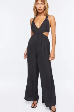 Plunging Cutout Jumpsuit