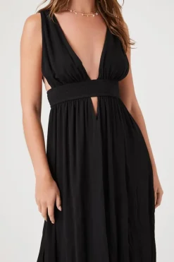 Plunging Cutout Maxi Dress