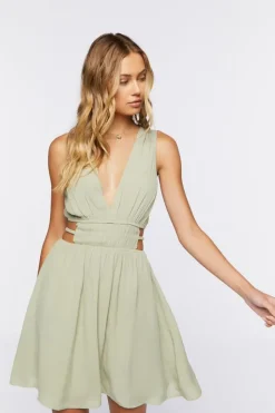 Plunging Cutout Mini Dress
