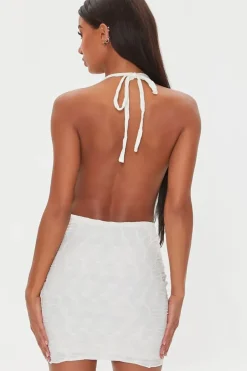Plunging Halter Bodycon Mini Dress