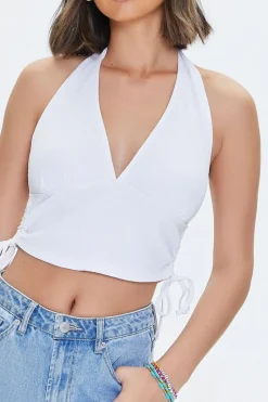 Plunging Halter Crop Top