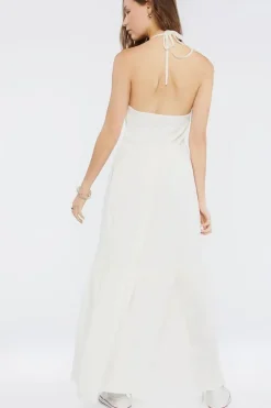 Plunging Halter Maxi Dress