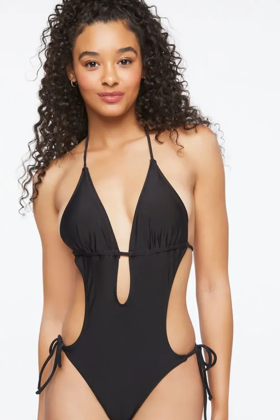 Plunging Halter One-Piece Swimsuit